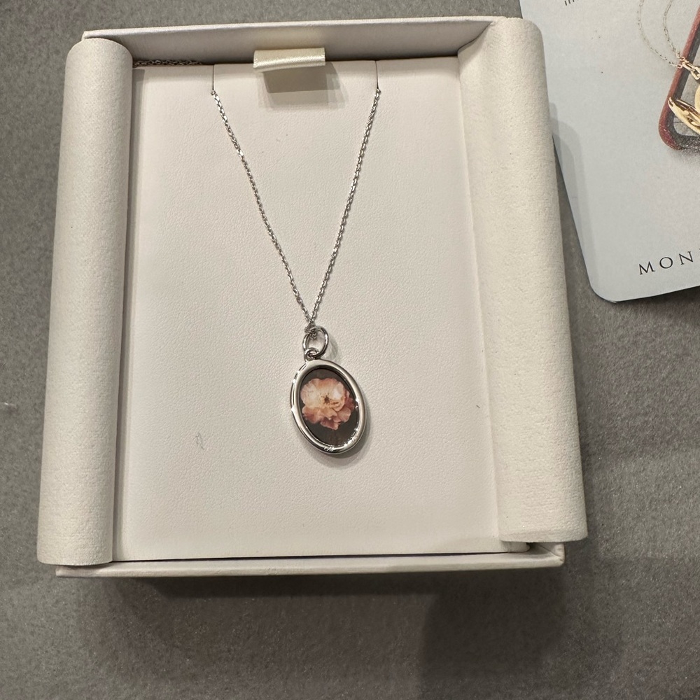 Monica Rich Kosann Oval Half Locket.   Sterling Silver.   18” Chain
